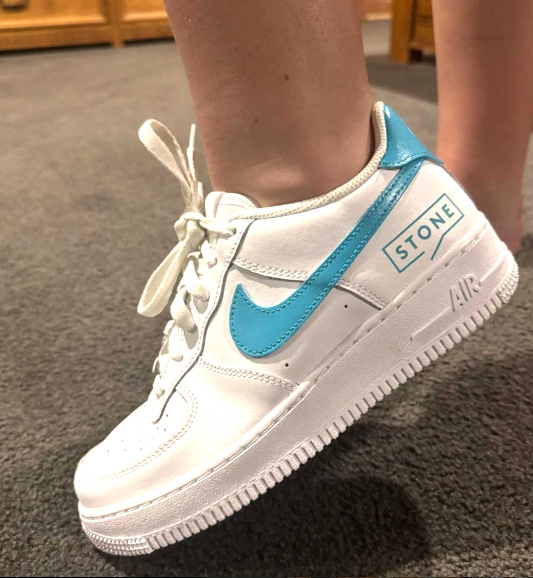 stone real estate custom sneakers