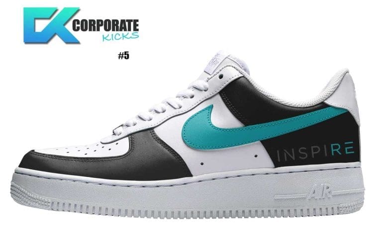 Nike sneakers with business logo