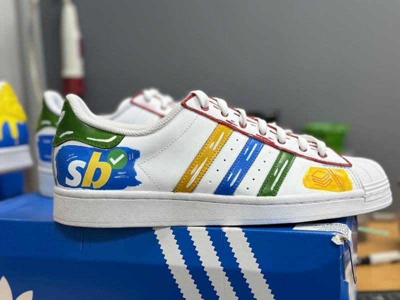 customised adidas sneakers for business