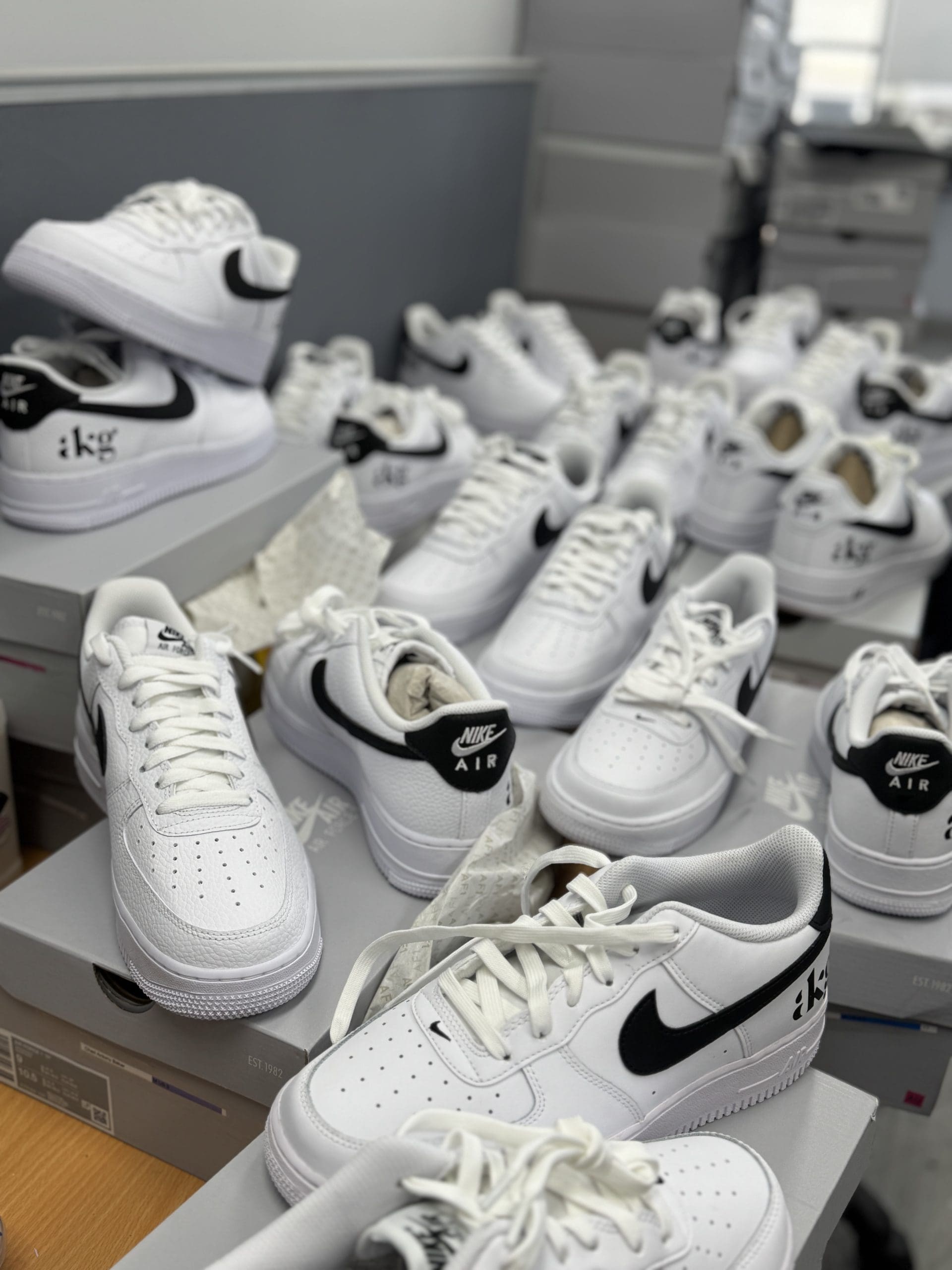 custom shoes in company colours